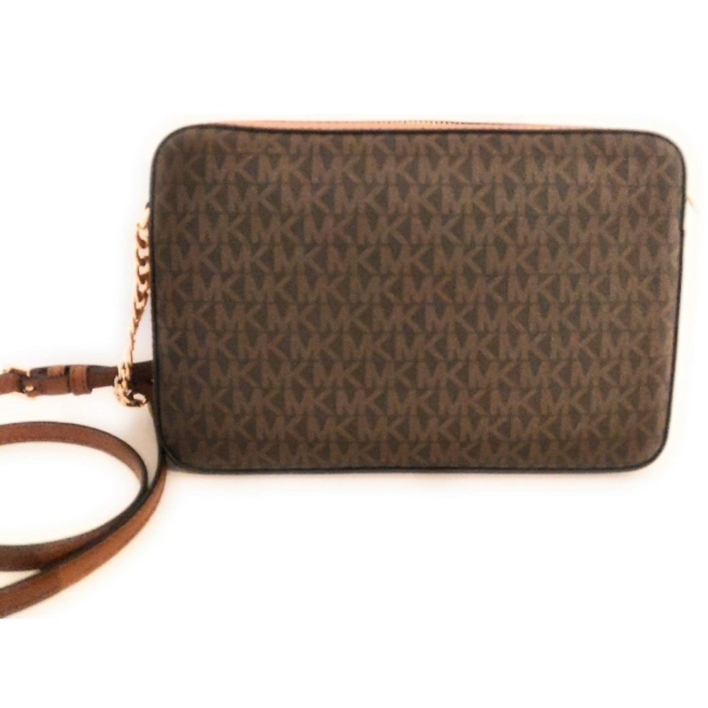 Michael Kors Women’s Brown Monogram Adjustable Strap Crossbody/Shoulder Bag |NEW - Picture 4 of 12